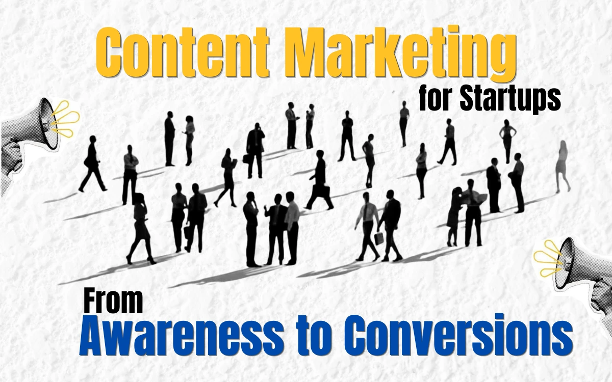 A crowd of people surrounded by social media icons and a megaphone with the text "How to Choose the Content Marketing Agency"